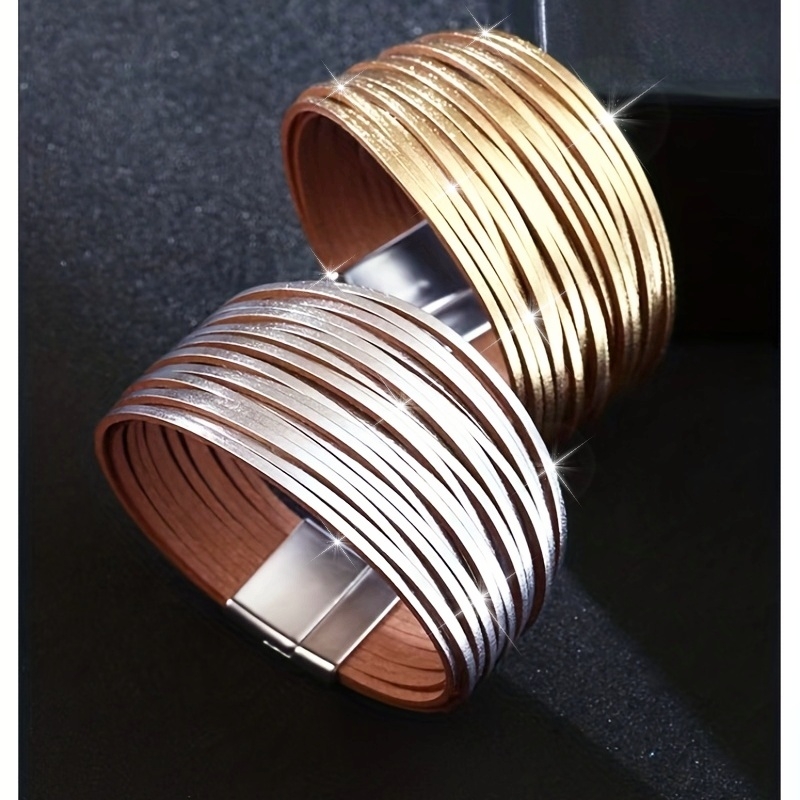 Layer Magnetic Clasp Bracelet - Borders